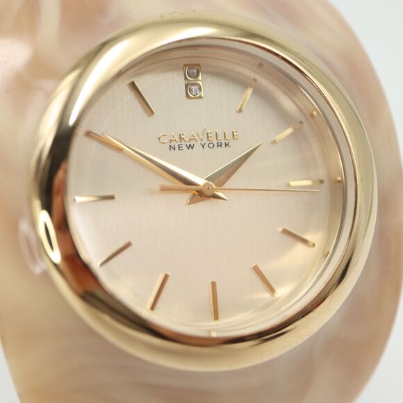 Caravelle New York Womens Gold Tone Pearl Plastic Bangle 44L136 w New Battery main image 6